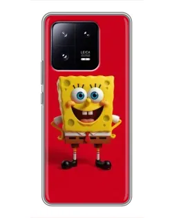 Чохол для Xiaomi 13 Pro з картинкою «Спанч Боб на червоному»