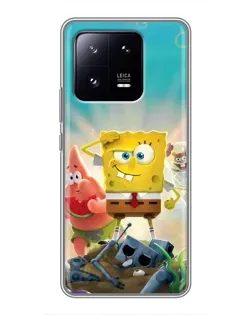 Чохол для Xiaomi 13 Pro з картинкою «Спанч Боб переможець»