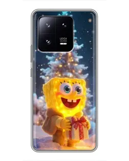 Чохол для Xiaomi 13 Pro з картинкою «Різдвяний Спанч Боб»