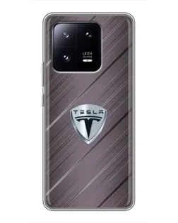 Чехол для Xiaomi 13 Pro с картинкой «Металлическая текстура Tesla»