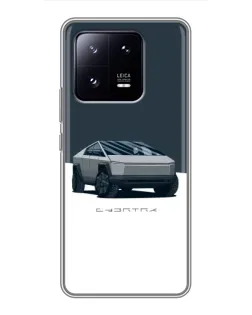 Чехол для Xiaomi 13 Pro с картинкой «Серебристый Cybertruck Tesla»