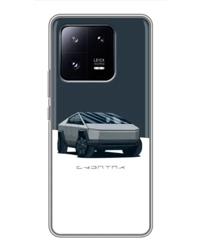 Чехол для Xiaomi 13 Pro с картинкой «Серебристый Cybertruck Tesla»