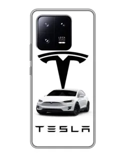 Чехол для Xiaomi 13 Pro с картинкой «Tesla White Style»