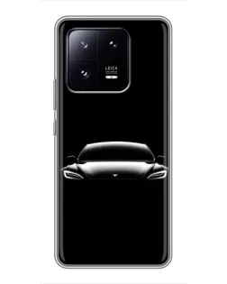 Чехол для Xiaomi 13 Pro с картинкой «Фары Tesla Night»