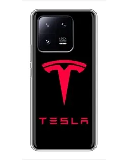 Чехол для Xiaomi 13 Pro с картинкой «Tesla Red Logo»