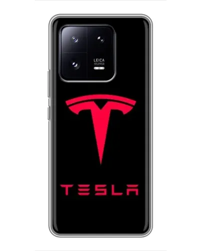 Чехол для Xiaomi 13 Pro с картинкой «Tesla Red Logo»