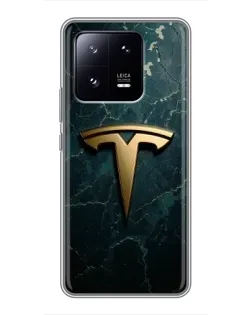 Чехол для Xiaomi 13 Pro с картинкой «Мраморная Tesla Gold»