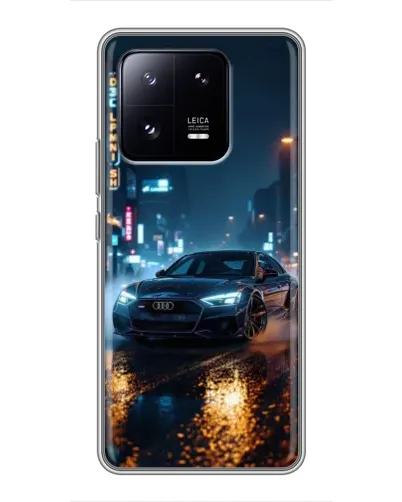 Чехол для Xiaomi 13 Pro с картинкой «Ночной город и Audi»