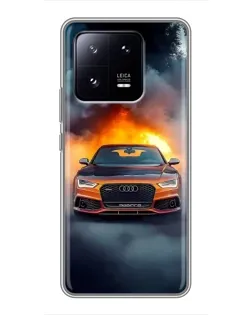 Чехол для Xiaomi 13 Pro с картинкой «Audi в огненном дыму»