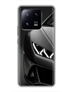Чехол для Xiaomi 13 Pro с картинкой «Lamborghini фары детализация»