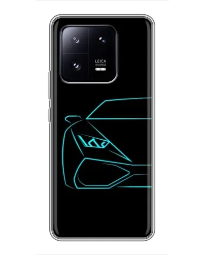 Чехол для Xiaomi 13 Pro с картинкой «Голубой силуэт Lamborghini»
