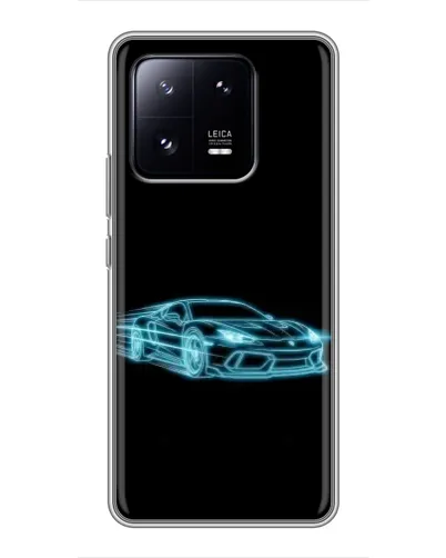 Чехол для Xiaomi 13 Pro с картинкой «Неоновый контур Lamborghini»