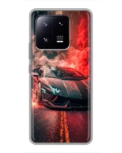 Чехол для Xiaomi 13 Pro с картинкой «Lamborghini красный дым»