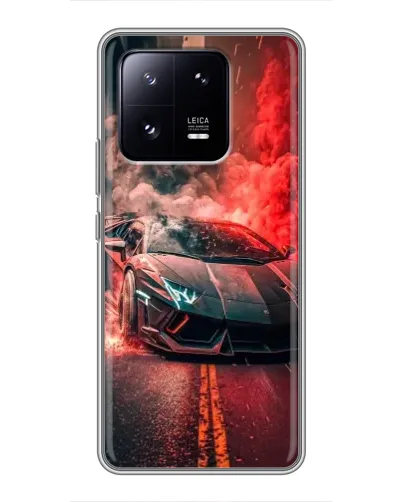 Чехол для Xiaomi 13 Pro с картинкой «Lamborghini красный дым»
