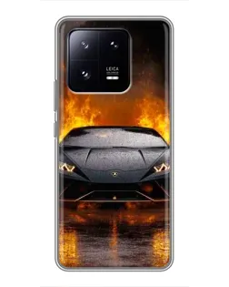 Чехол для Xiaomi 13 Pro с картинкой «Lamborghini в огне»