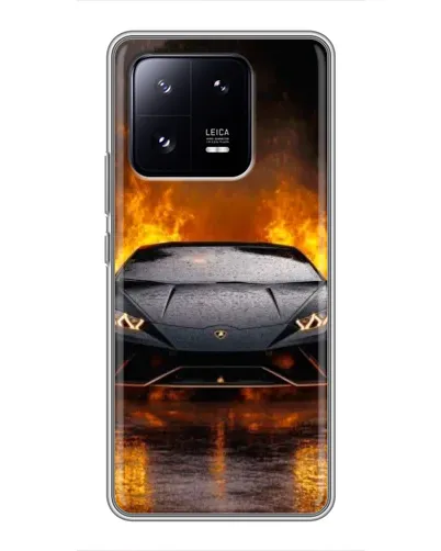 Чехол для Xiaomi 13 Pro с картинкой «Lamborghini в огне»