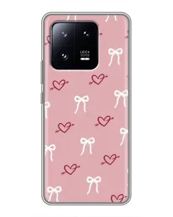 Чехол для Xiaomi 13 Pro с картинкой «Сердца и банты»