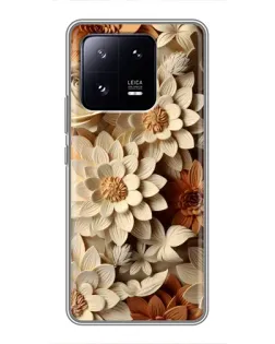 Чохол для Xiaomi 13 Pro з картинкою «Бежевий флористичний декор»