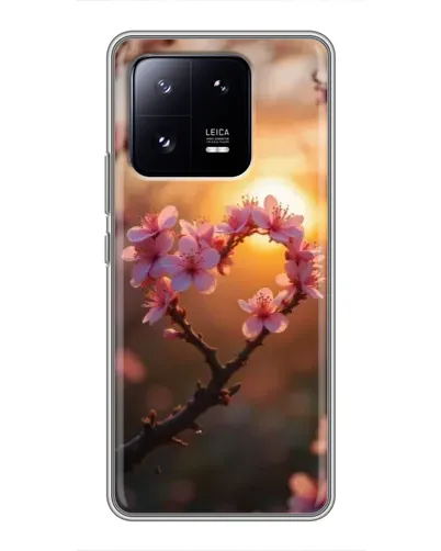 Чехол для Xiaomi 13 Pro с картинкой «Розовый цвет сердце на фоне заката» Чехол для Xiaomi 13 Pro с картинкой «Розовый цвет сердце на фоне заката»
