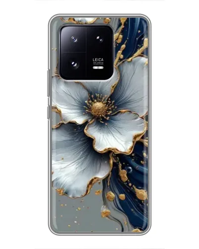 Чехол для Xiaomi 13 Pro с картинкой «Белый цветок и золотой флюид» Чехол для Xiaomi 13 Pro с картинкой «Белый цветок и золотой флюид»