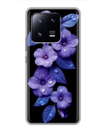 Чехол для Xiaomi 13 Pro с картинкой «Фиолетовые цветы с росою» Чехол для Xiaomi 13 Pro с картинкой «Фиолетовые цветы с росою»