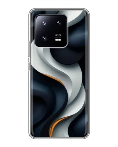 Чохол для Xiaomi 13 Pro з картинкою «Об'ємні чорно-білі стрічки»