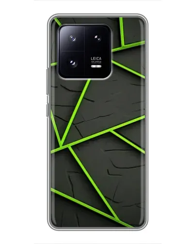 Чохол для Xiaomi 13 Pro з картинкою «Зелені геометричні лінії»