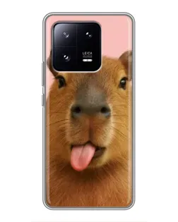 Чехол для Xiaomi 13 Pro с картинкой «Капибара с языком»
