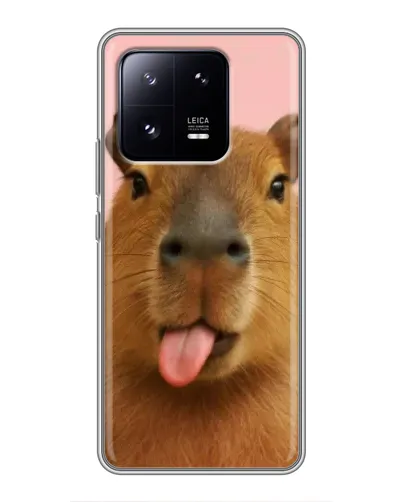 Чехол для Xiaomi 13 Pro с картинкой «Капибара с языком»