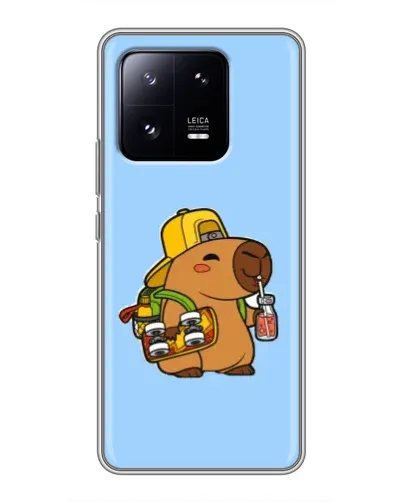 Чехол для Xiaomi 13 Pro с картинкой «Капибара на скейте»