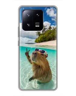 Чехол для Xiaomi 13 Pro с картинкой «Капибара на море»
