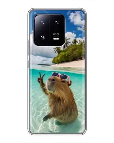 Чехол для Xiaomi 13 Pro с картинкой «Капибара на море»