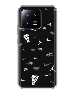 Чохол для Xiaomi 13 з картинкою «Nike Black Pattern»