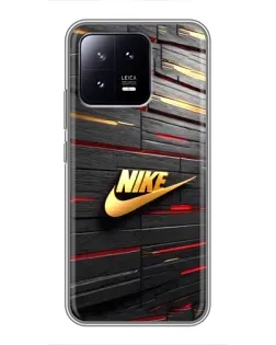 Чохол для Xiaomi 13 з картинкою «Золотий Nike на металі»