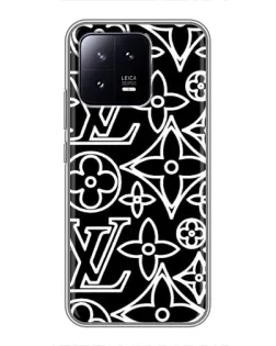 Чохол для Xiaomi 13 з картинкою «Чорно-білий візерунок LV»