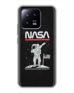 Чохол для Xiaomi 13 з картинкою «NASA — крокуємо по Місяцю»