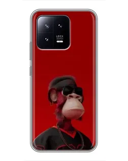 Чохол для Xiaomi 13 з картинкою «Bored Ape в червоному»