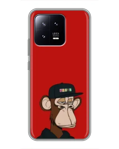 Чохол для Xiaomi 13 з картинкою «Bored Ape — червоний фон»