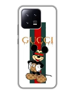 Чохол для Xiaomi 13 з картинкою «Міккі Маус Gucci — смуги»