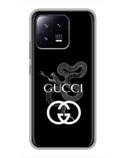 Чохол для Xiaomi 13 з картинкою «Gucci — срібна змія»