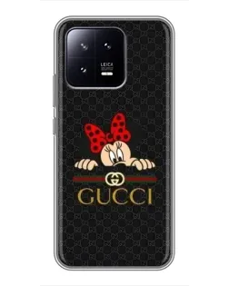 Чохол для Xiaomi 13 з картинкою «Мінні Маус Gucci — чорний»