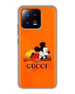 Чохол для Xiaomi 13 з картинкою «Міккі Маус Gucci — помаранч»