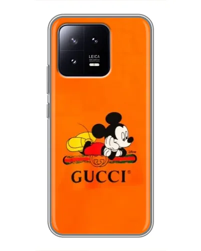 Чохол для Xiaomi 13 з картинкою «Міккі Маус Gucci — помаранч»