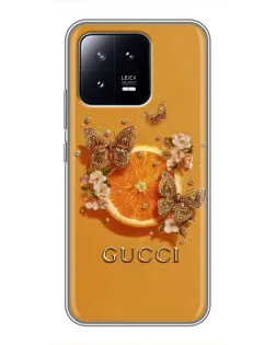 Чохол для Xiaomi 13 з картинкою «Gucci — золоті метелики»