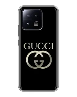 Чохол для Xiaomi 13 з картинкою «Gucci — золото на чорному»