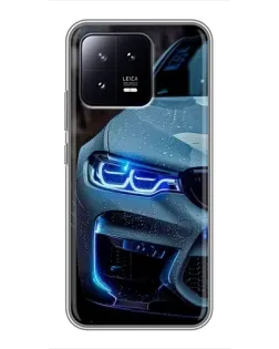 Чохол для Xiaomi 13 з картинкою «Погляд BMW з синіми фарами» Чохол для Xiaomi 13 з картинкою «Погляд BMW з синіми фарами»