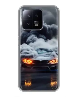 Чохол для Xiaomi 13 з картинкою «BMW у диму»