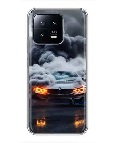 Чохол для Xiaomi 13 з картинкою «BMW у диму»