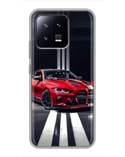 Чохол для Xiaomi 13 з картинкою «Червона BMW на дорозі»