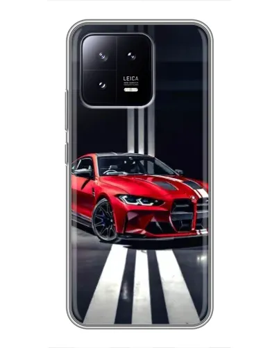 Чохол для Xiaomi 13 з картинкою «Червона BMW на дорозі»
